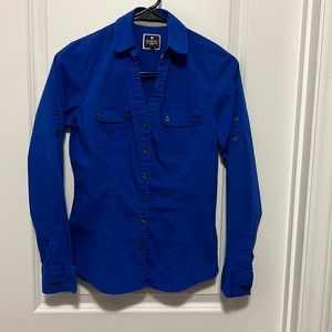 Express Essential Royal Blue Button Down Shirt XS